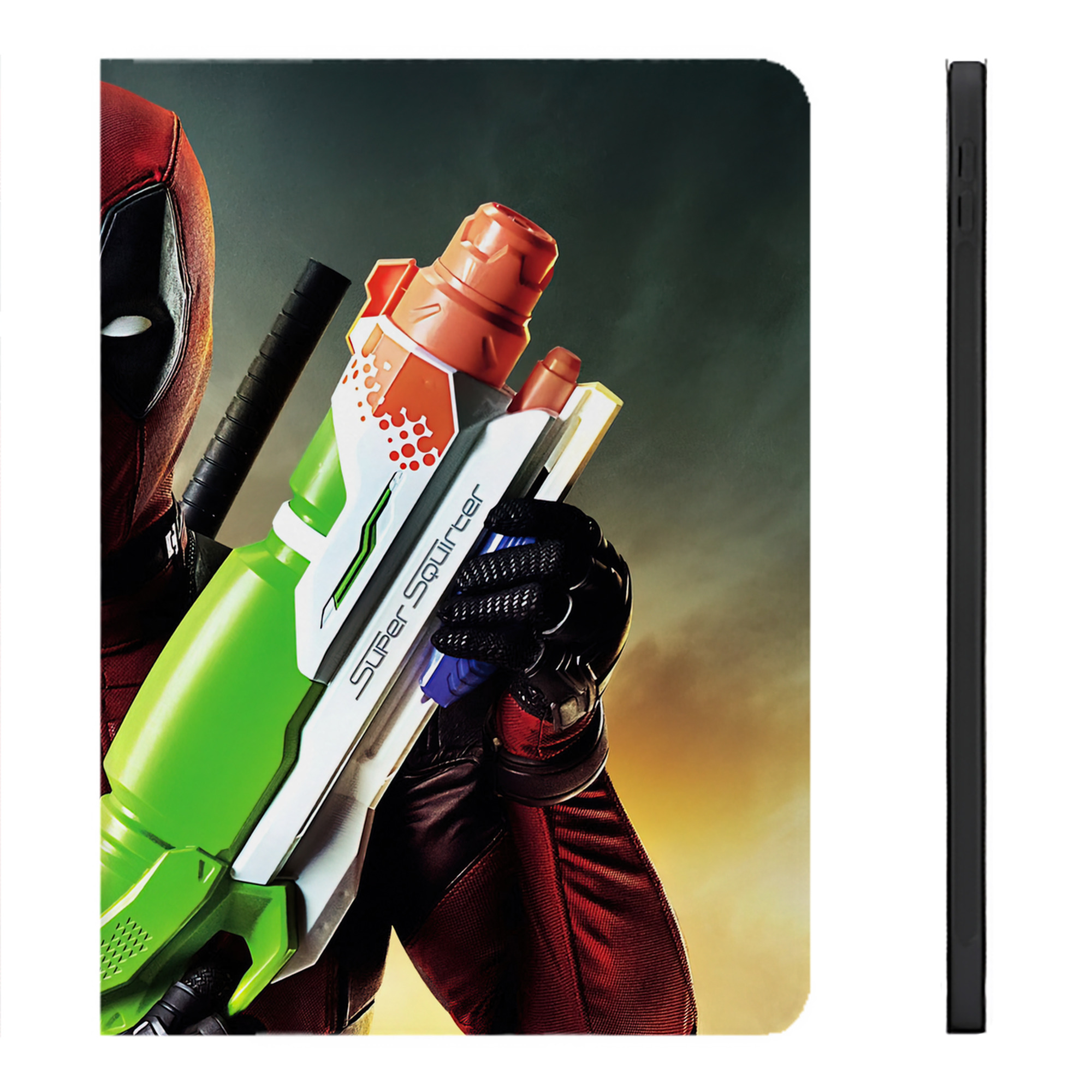 （画像用） Deadpool デッドプール IPadケース ペンホルダー付き ブックスタイルデザイン